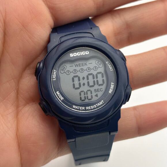 SOCICO Black Tone WR St. Steel 35mm Women’s Digital Watch Working New Battery - Picture 4 of 8